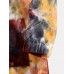 Men Corduroy Tie  dye Hooded Button Pockets Plush Lined Street Hooded Jackets